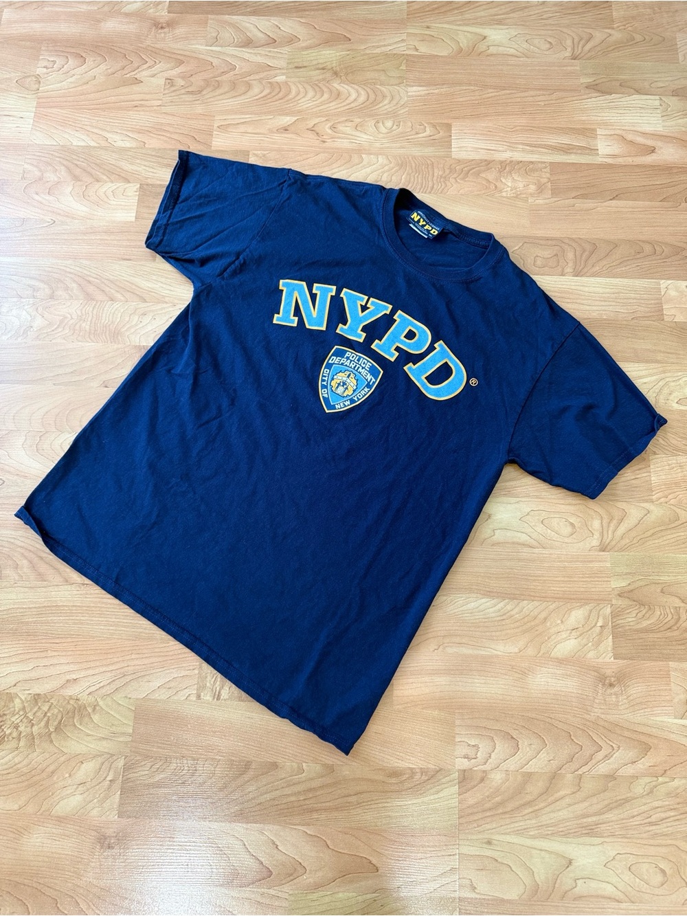 NYPD Navy Logo Tee with Shield Emblem